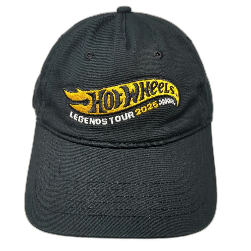 Hot Wheels 5 Panel Black One Size Hat Legends Tour 2025 Car Logo Embroidered